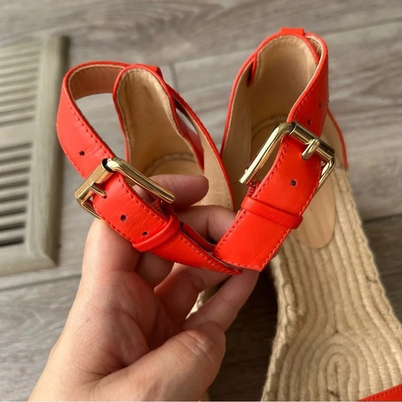 J Crew VACHETTA Leather Platform Espadrille Sandals - Picture 11 of 13